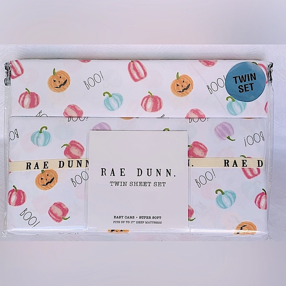 SALE - Rae Dunn Halloween Pumpkin Boo! Sheet set - Twin - Picture 1 of 5